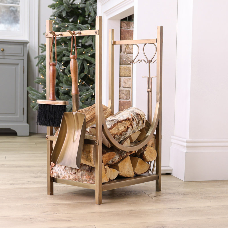 Amaron Metal Log Rack, Gold