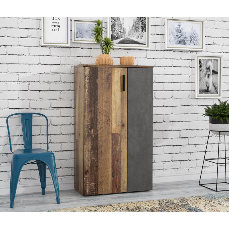 Armoire de rangement pour 20 paires de chaussures, Brun / gris