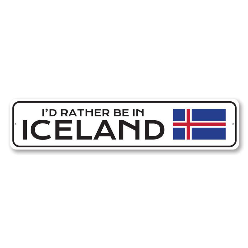 Plaque en aluminium Islande, H 6 po x l 24 po x P 0,06 po