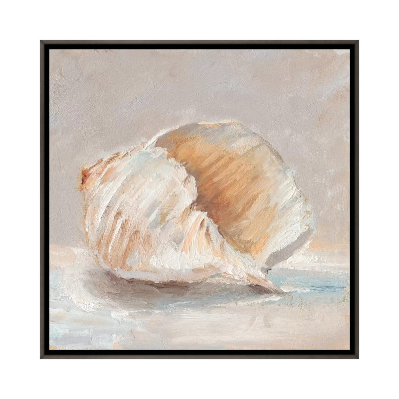 Reproduction d’art sur toile, "Impressionist Shell Study IV" par Ethan Harper, Toile avec cadre gris foncé, Pas de tapis