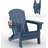 6pcs Folding HDPE Adirondack Chair with Cup Holder, Wood-Grain Texture, All-Weather Outdoor Patio Seating for Decks, Gardens, Fire Pit-140996210