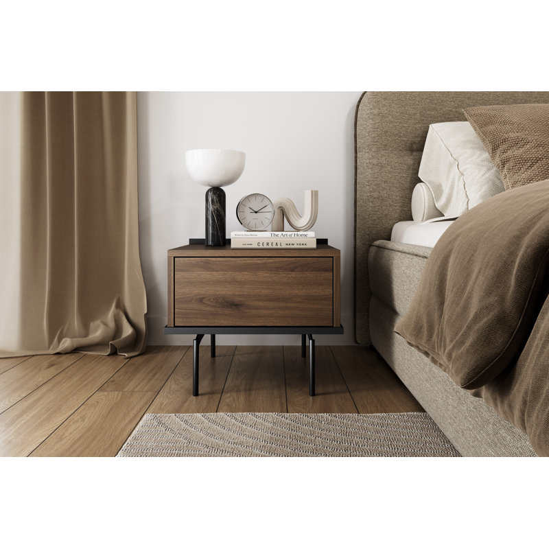 Destyni 50cm W Laminate Bedside Table