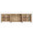 Sideboard Cabinet With 4 Glass Doors And 2 Open Shelves, Vintage Wood Grain Design, Buffet Cabinet With Storage, Coffee Bar For Dinning Room, Kitchen, And Living Room, Oak, 105 Inch
