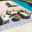 Ensemble de combinaison en rotin pour 6 personnes avec coussins et table, adapté au jardin-394881795-394881796