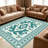 Teal   area rugs for Living Room, Soft and Comfortable, Suitable for all seasons, easy to maintain, machine washable Indoor floor mat, Under Table Farmhouse suitable for Bedroom, Dining Room, Study,  Balcony, Home Decor Patio-690410100