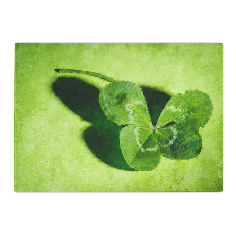 Irish Four Leaf Clover Painting Chopping Board, 0.4cm H x 20cm W x 28.5cm L