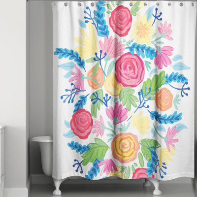 Rideau de douche simple floral Kubik