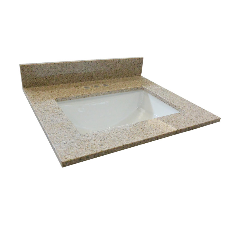 Comptoir de meuble-lavabo en granit, H 4 po x l 61 po x P 22 po, Sable doré