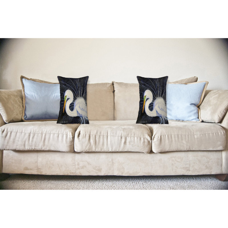 Housse et insert de coussin rectangulaire d'extérieur Bre Breing Egret, 16" x 20"