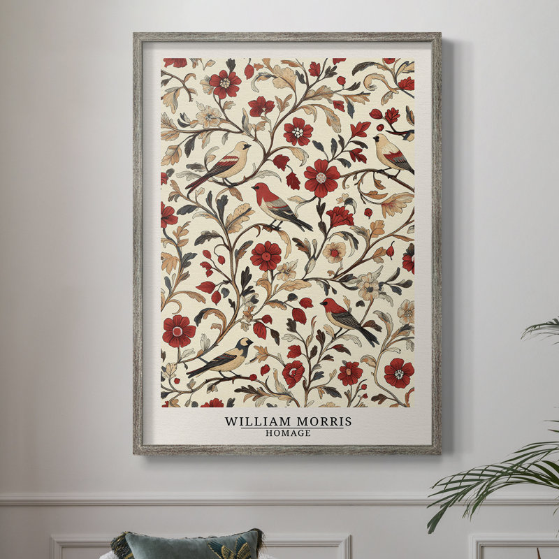 WM MORRIS Series CCCXXXVI Framed Print - Solid Wood, 30" H x 24" W