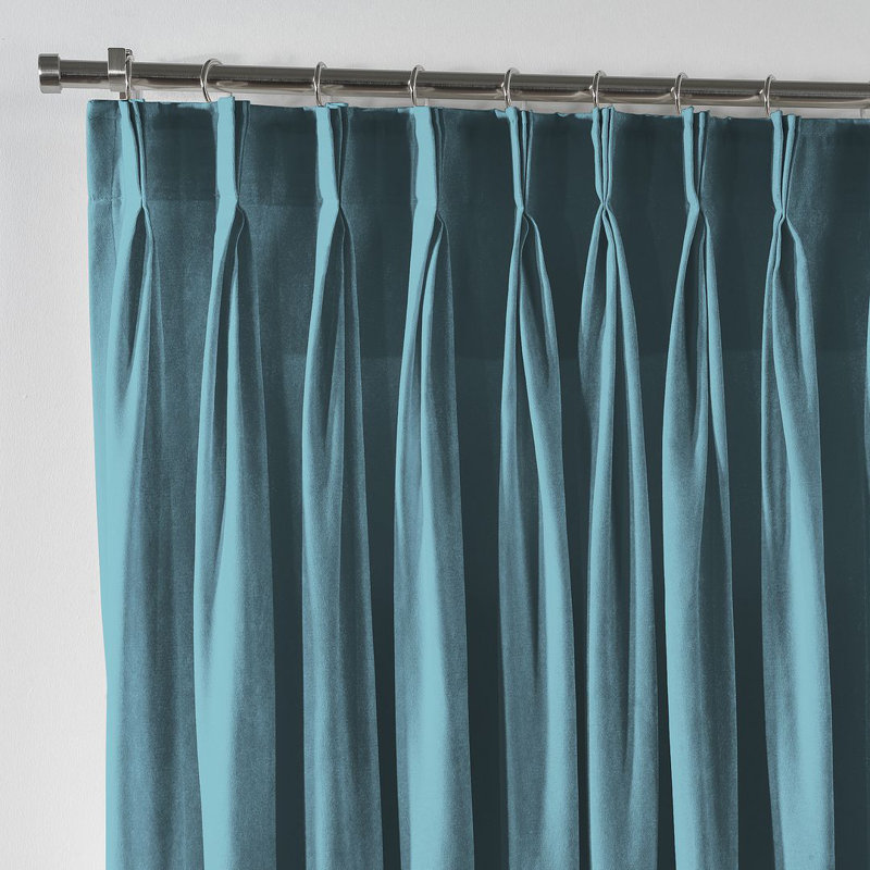 Velvet Semi-shee Single Curtain Panel, 65cm Width x 425cm Drop, Air Force