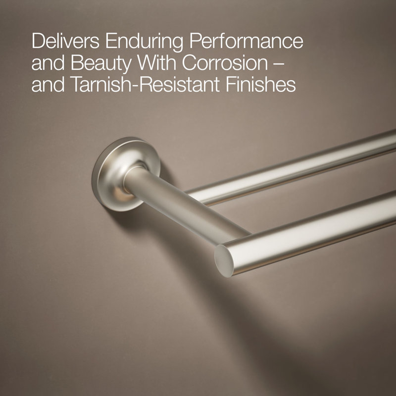Purist® Double 24" Wall Mounted Towel Bar, Vibrant Brushed Nickel