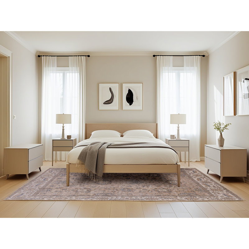 Tapis oriental brun / beige Arantser, Rectangle 6 pi x 9 pi