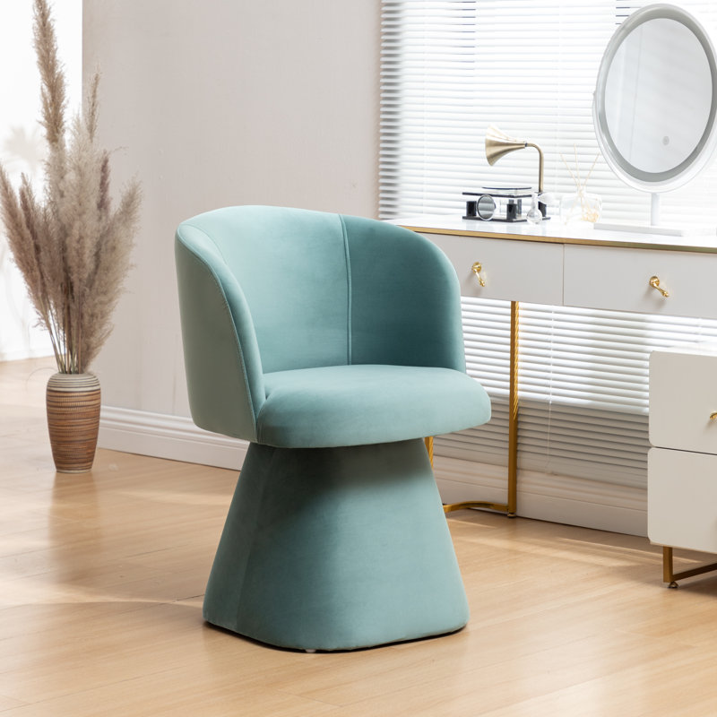 Dantzler Velvet Swivel Upholstered Dining Chair, Green, 1