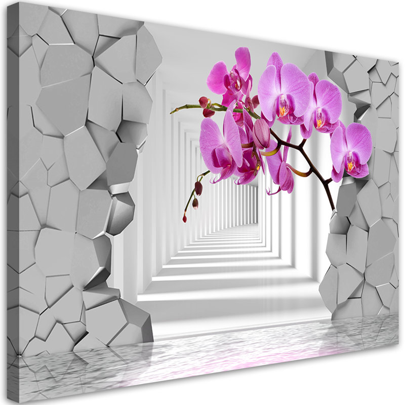 Orchid Abstract 3D - No Frame Print on Canvas