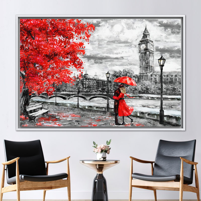 Print on Canvas, 80 cm H x 110 cm W, White Floater Framed