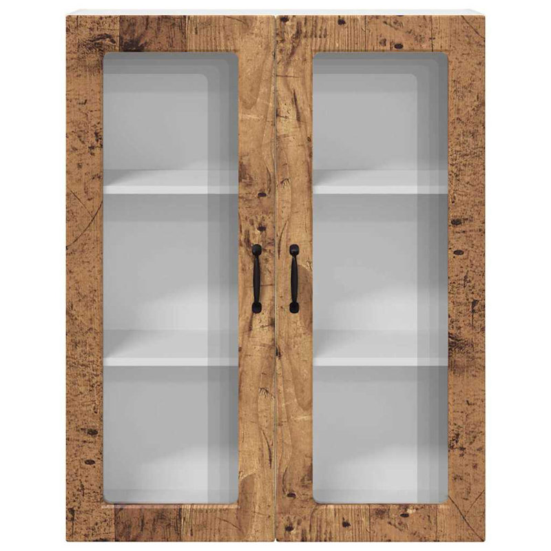 Vidaxl Kitchen Wall Cabinet With Shelf Concrete Grey 80 X 31 X 100 Cm, 100cm H x 80cm W x 31cm D, Old Wood