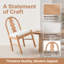 Chaises de salle à manger de style campagnard en bois massif avec coussin d'assise recouvert de tissu (lot de 2)