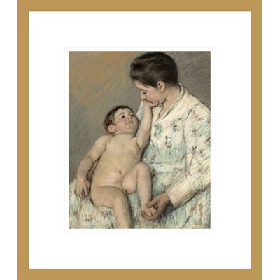 «A Caress» par Mary Cassatt, impression giclée sur cadre