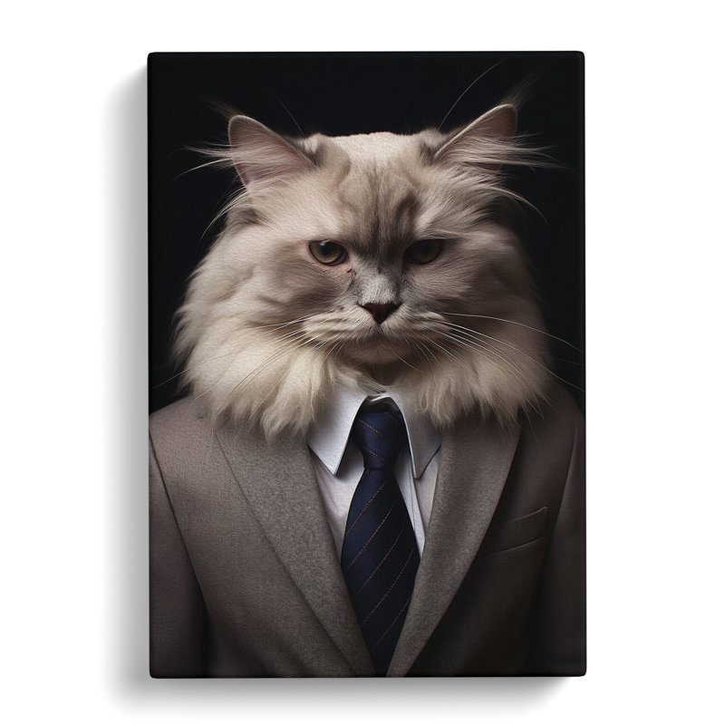 Ragdoll Cat in a Suit Painting No.3 - Wrapped Canvas, 60cm H x 40cm W x 3cm D