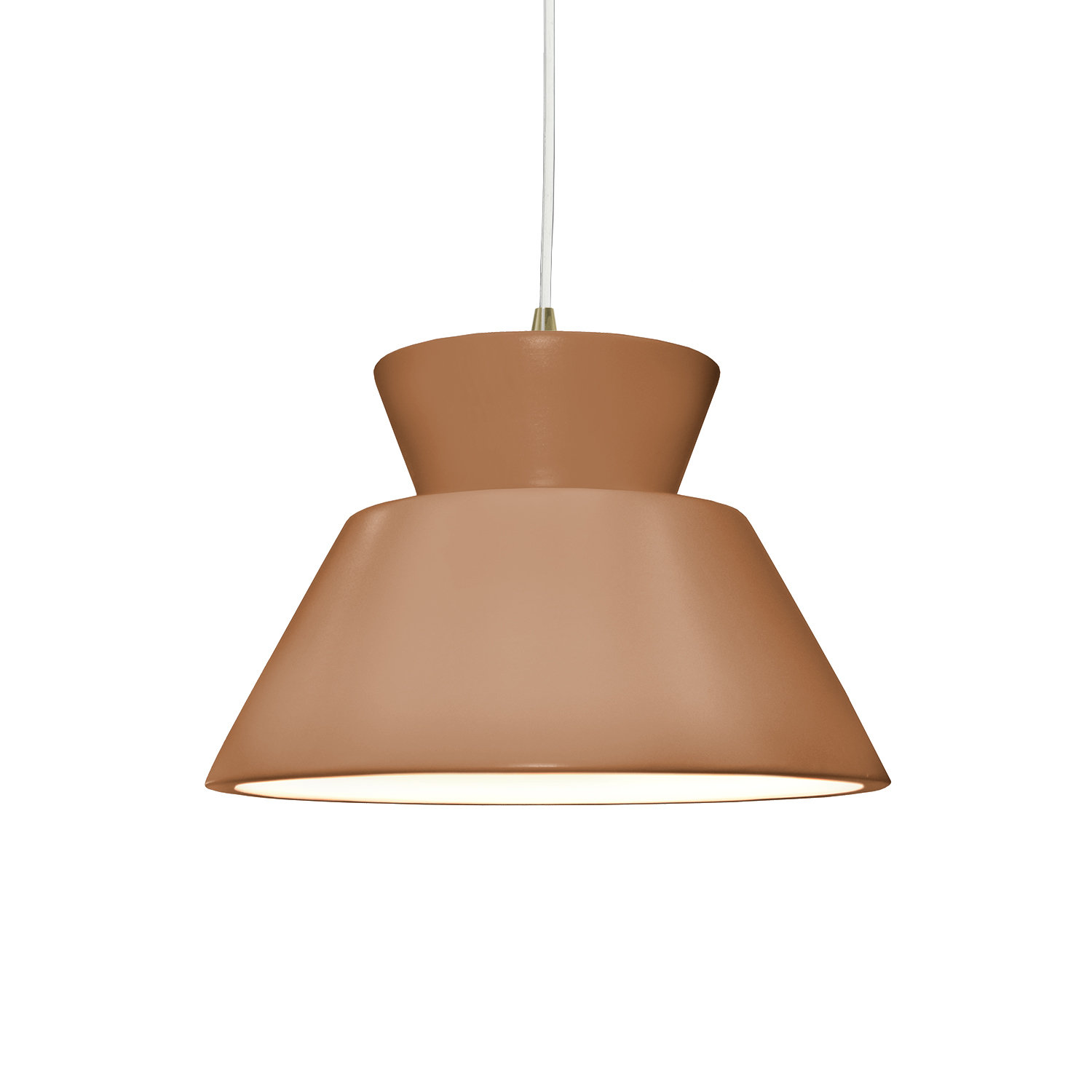 Logan 1 - Light Single Geometric LED Pendant, Incandescent, Antique Brass, Adobe