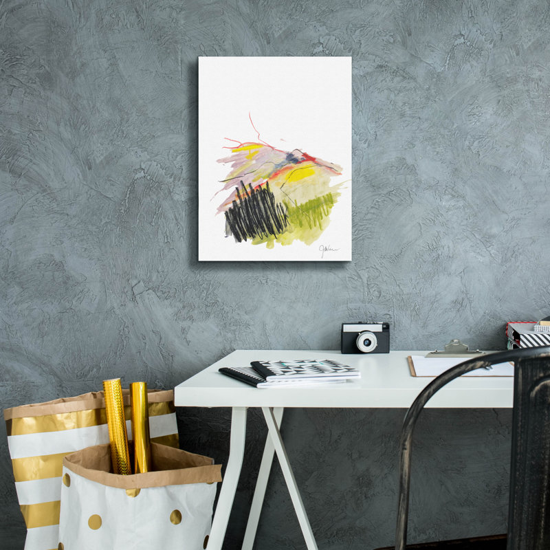«Abstract Landscape No. 12» par Jan Weiss, art mural sur toile, 26 po x 30 po, H 16 po x l 12 po x P 0,75 po