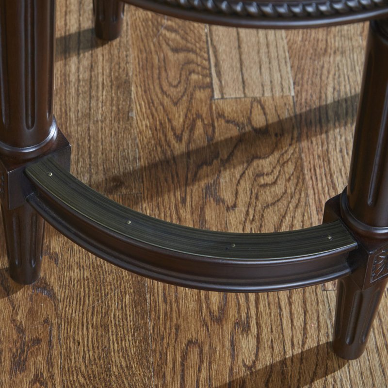 Tabouret de bar et de comptoir Mehar, Tabouret de comptoir (siège d'une hauteur de 26 p, Noyer patiné, 2
