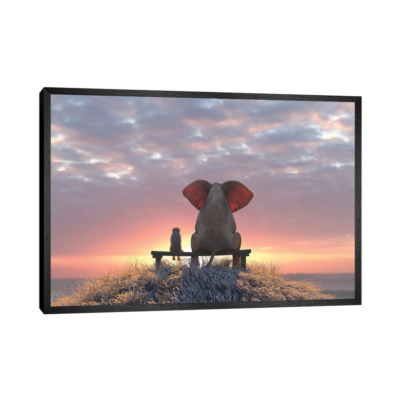 Print on Canvas, 66.04cm H x 101.6cm W x 3.81cm D, Black Floater Framed
