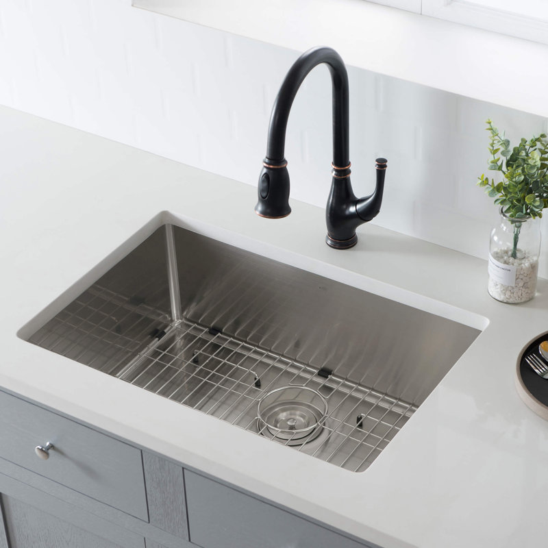 26'' Stainless Steel Undermount Single Bowl Kitchen Sink