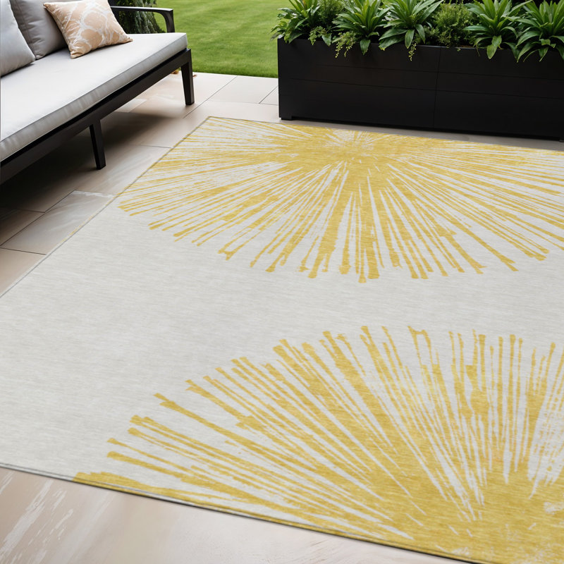 Tapis intérieur lavable abstrait ivoire 5 pi x 8 pi