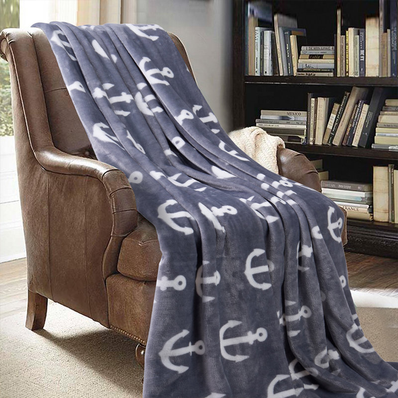 Knitted Throw Blanket, Gray