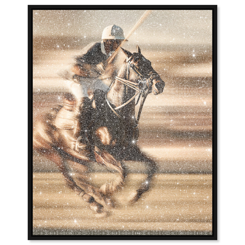 Streaking Steed Animals Canvas Print by Oliver Gal, Black Frame, 16 x 20, 37"H x 46"W, Black Floater Frame