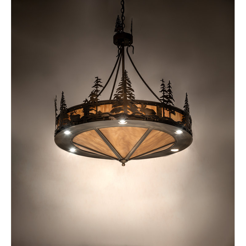 Luminaire suspendu inversé de 40 po de largeur au crépuscule