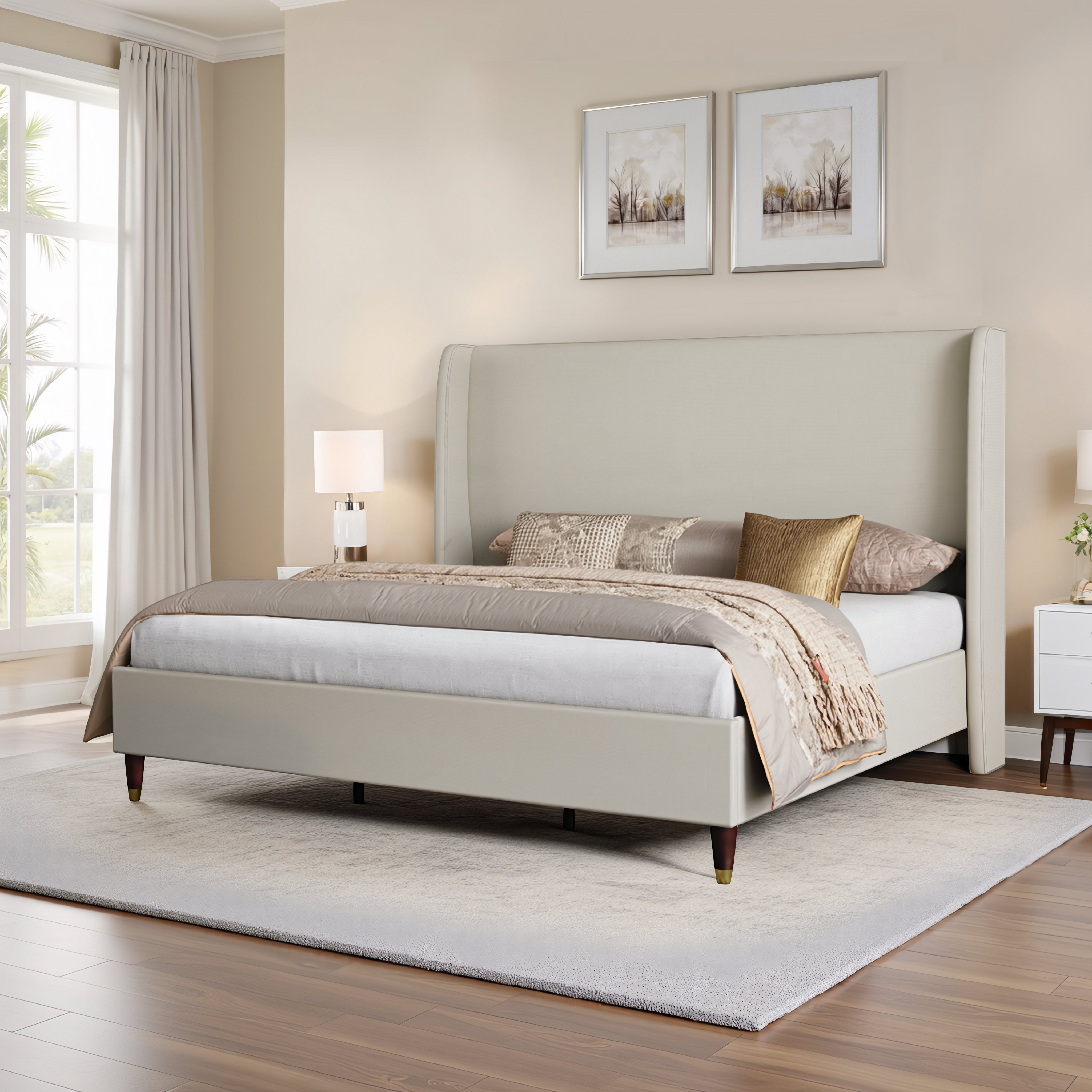 Wade Logan® Belo Upholstered Low Profile Platform Bed & Reviews | Wayfair