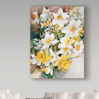 Deetra «Spring Daffodils», reproduction de peinture acrylique sur toile tendue