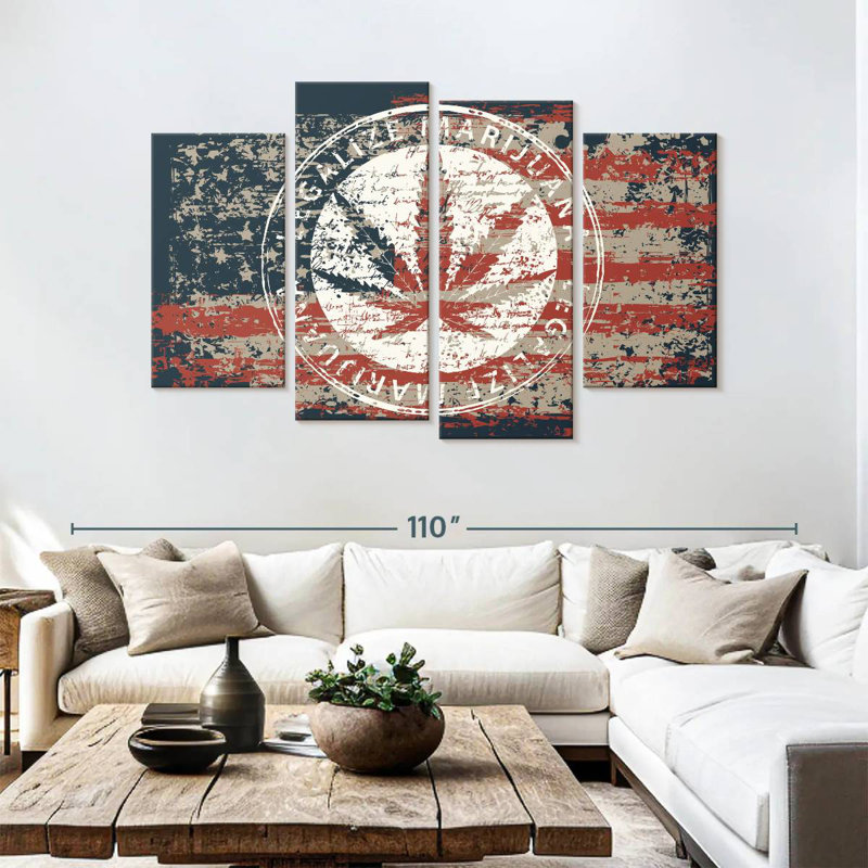 Drapeau américain Tergel Marijuana, H 54 po x l 84 po
