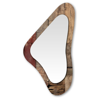 Derenzo Boundless Realms Infinite Dimensions - Abstract Collages Unique Shape Decorative Mirror, Modern Asymmetrical Wall Mirror, Printed Metal Art