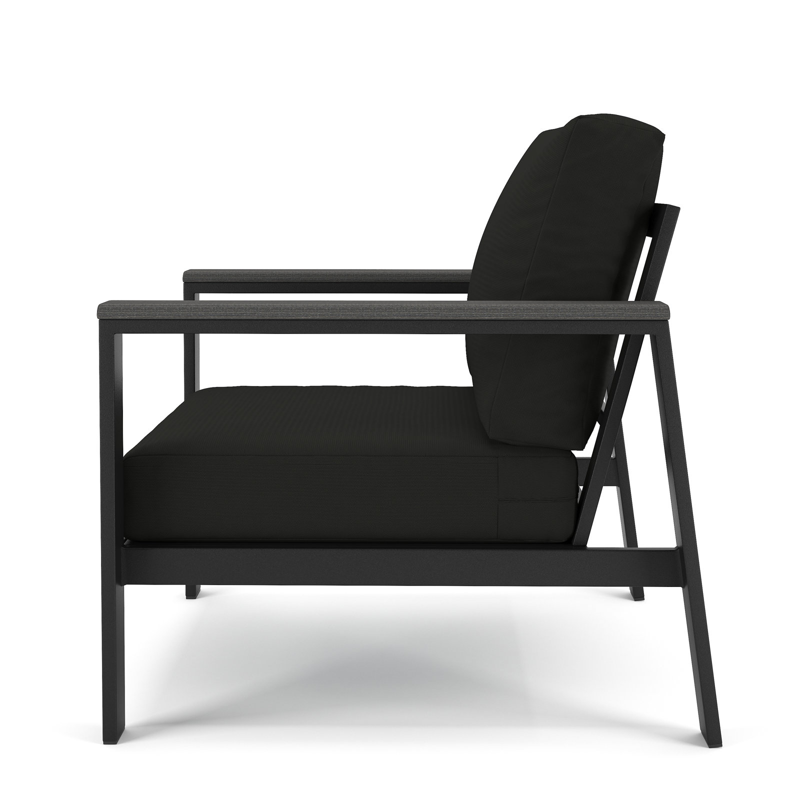 Townsend Sunbrella® Patio Lounge Chair, Sunbrella® Canvas Black, Coastal Grey, Yes