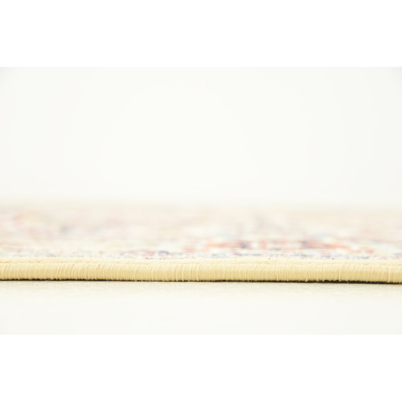 Tapis bleu Jackson Jackson, Beige/Burgundy, Rond 5 pi 3 po