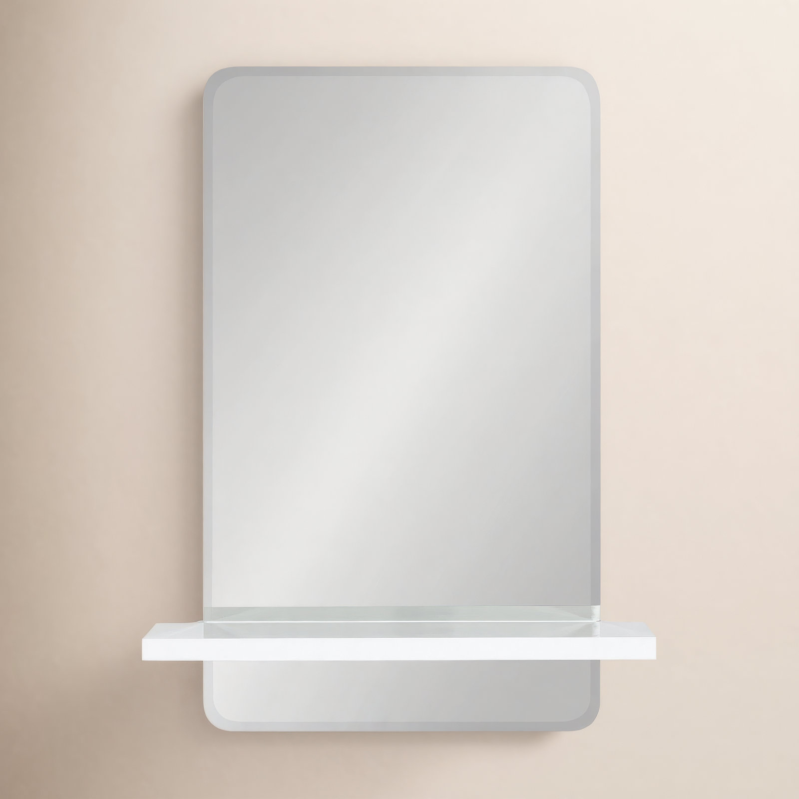 Donato NA Mirror with Shelves, White