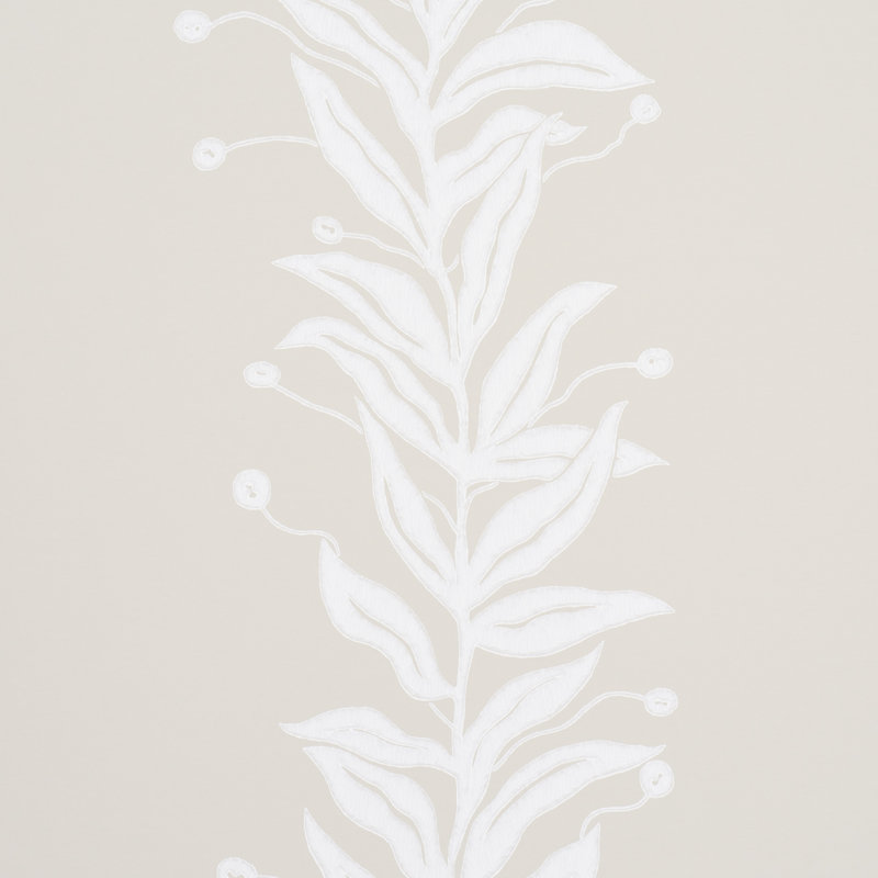 Schumacher x Marian Mcevoy Tendril Stripe Wallpaper, Natural
