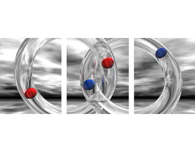 «Glass Rings and Spheres Triptych», impression sur toile