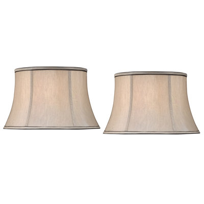 Abat-jour cloche en soie / shantung H 9,5 po x l 16 po (araignée)