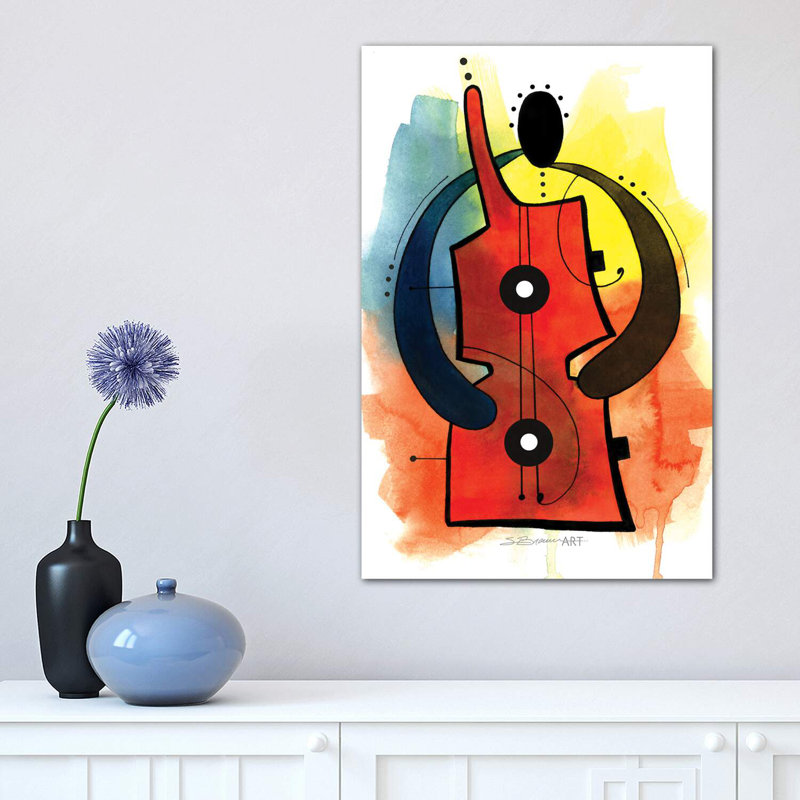 «Guitare» par Stacey Brown - reproduction d'art, Toile tendue, H 18 po x l 12 po x 1,5 po