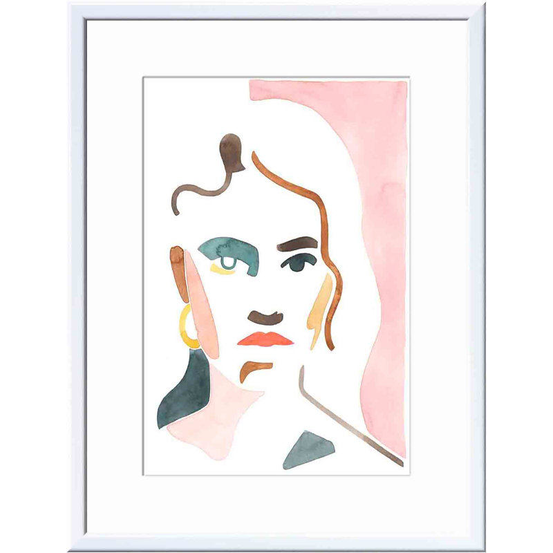 «She Shadow I» par Grace Popp - peinture encadrée, Blanc, H 12 po x l 18 po