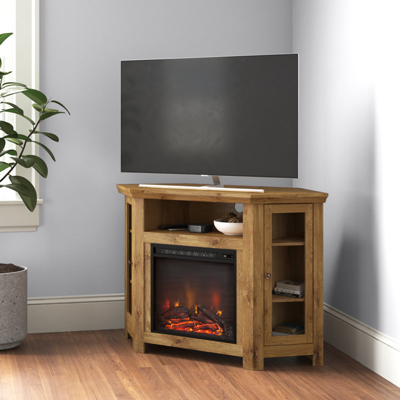 Orchard Park Unfinished TV Stand Fireplace for TVs up to 55" with Fireplace Included, Barnwood