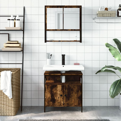  Bathroom Furniture Set Smoked Oak