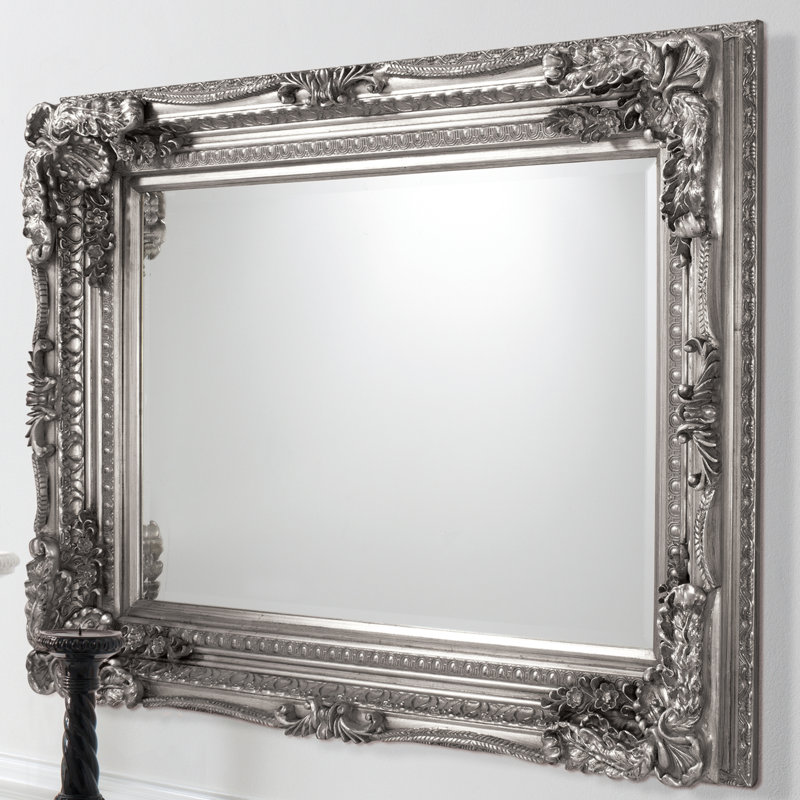 Lapeer Wood Flat Mirror, Silver, 120cm H x 87cm W x 10cm D