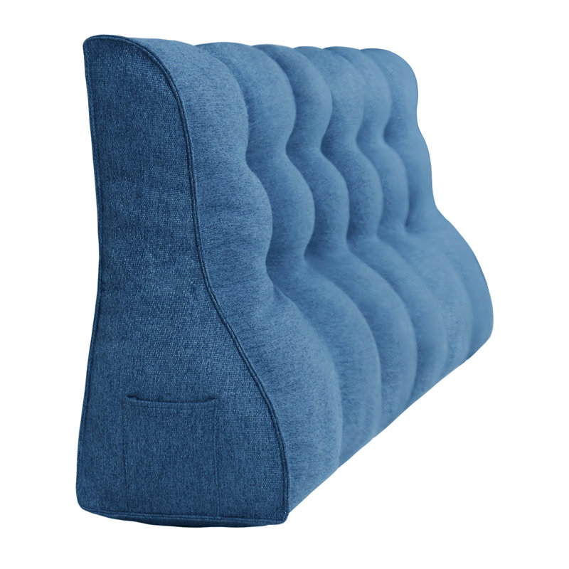 Triangular Backrest Cushion, 56cm x 160cm, Blue