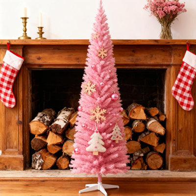 Arbre de Noël mince, arbre de Noël artificiel, avec embouts de branches réalistes et support en plastique